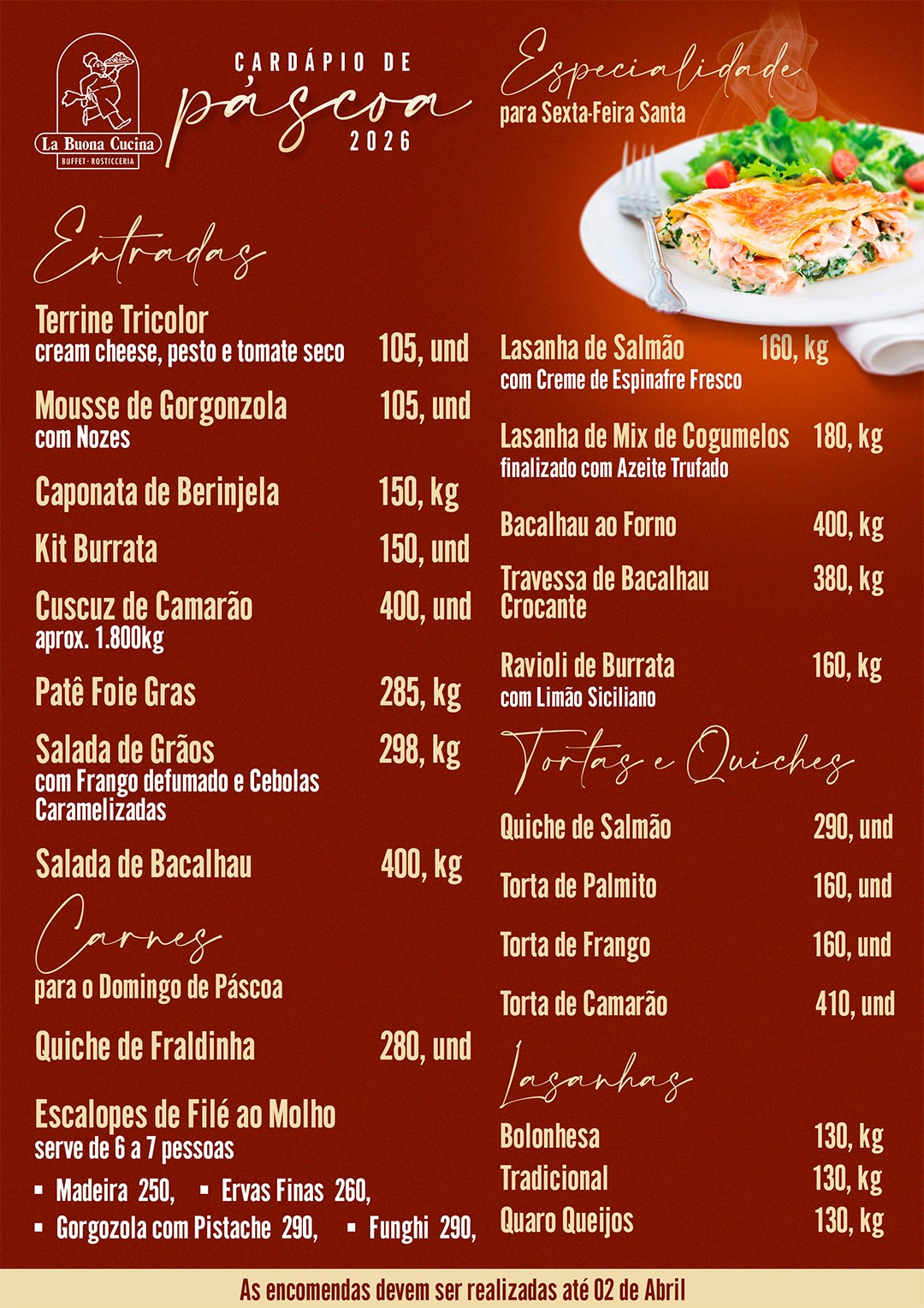 Cardápio La Buona Cucina