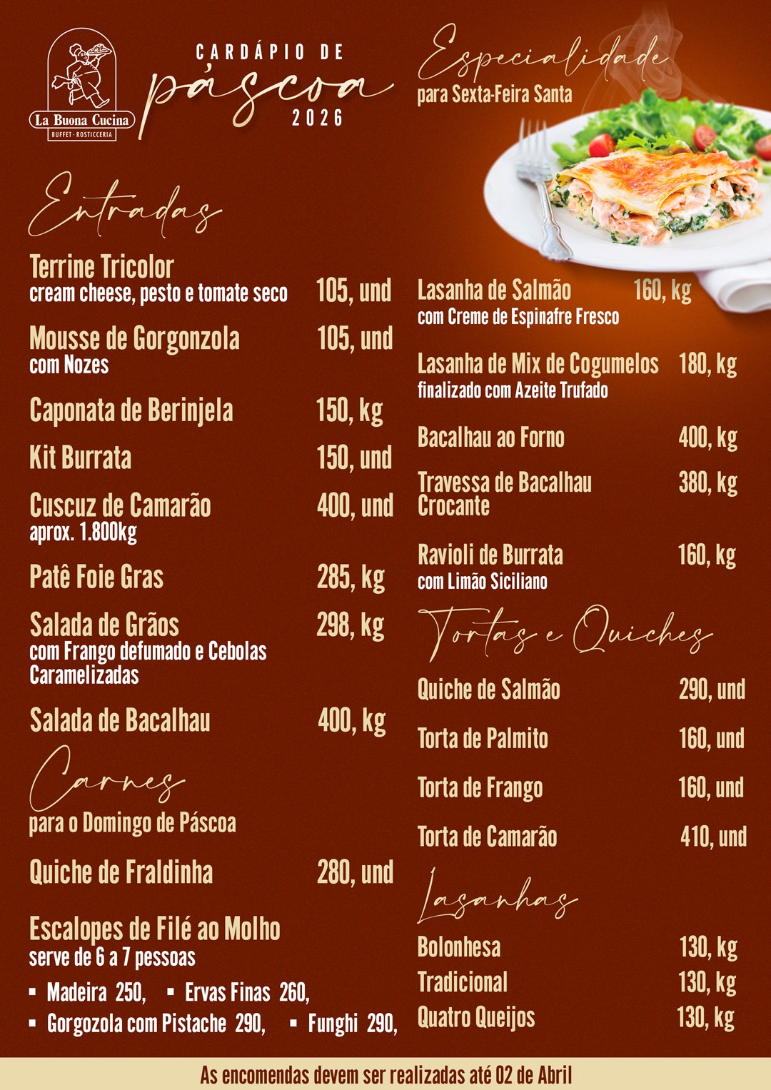 Cardápio La Buona Cucina